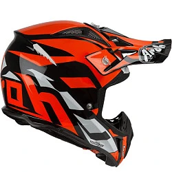 Airoh Aviator 2.3 шлем внедорожный, черно-бело-оранжевый