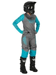 Fly Racing F-16 2021 комплект женский, серо-голубой