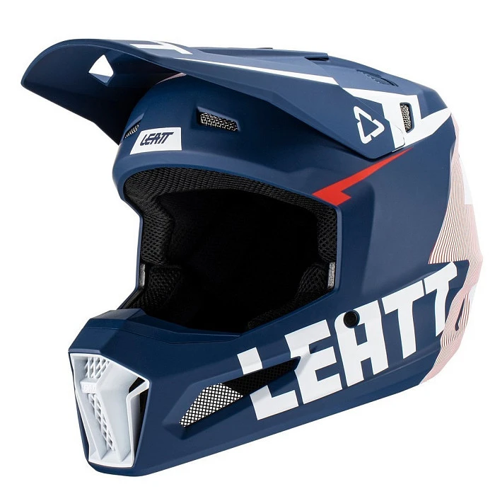 Leatt Kit Moto 3.5 Royal, шлем кроссовый + Velocity 4.5 мотоочки