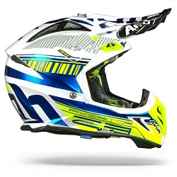 Airoh Aviator 2.3 шлем внедорожный, бело-желто-голубой
