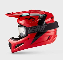 Leatt Kit Moto 3.5 Jr V27 Red шлем подростковый + Vizion 2.5s мотоочки, красный