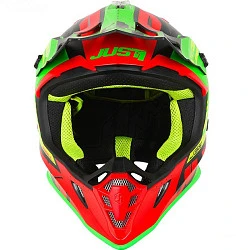 Just1 J38 Blade шлем кроссовый, красно-зелено-черный