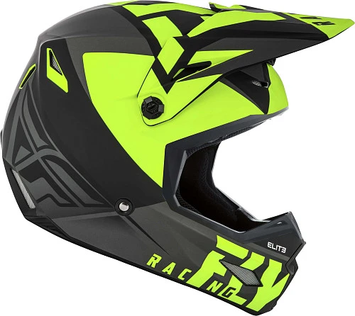 Fly Racing Elite Vigilant шлем кроссовый, салатово-черный