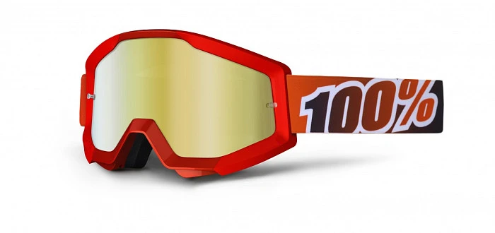 100% Strata Fire Red Mirror Red Lens мотоочки