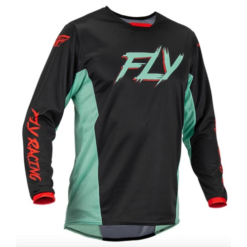 Fly Racing Kinetic S.E. Rave Black/Mint/Red джерси, черно-бирюзово-красный