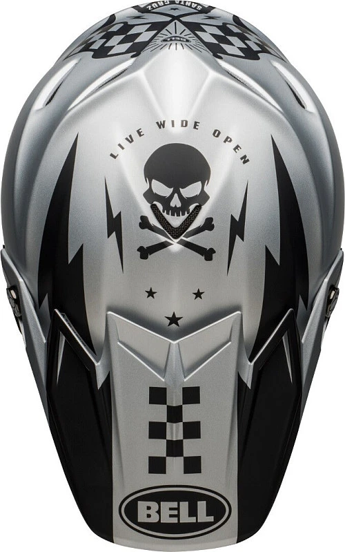 Bell Moto-9 Flex Breakaway Matte Silver/Black шлем кроссовый