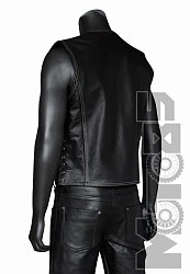 First V706 Жилет кожаный мужской на молниях, 4XL-6XL