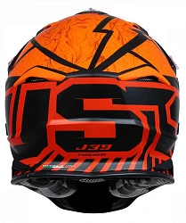 Just1 J39 Poseidon Fluo Orange Red Black шлем кроссовый