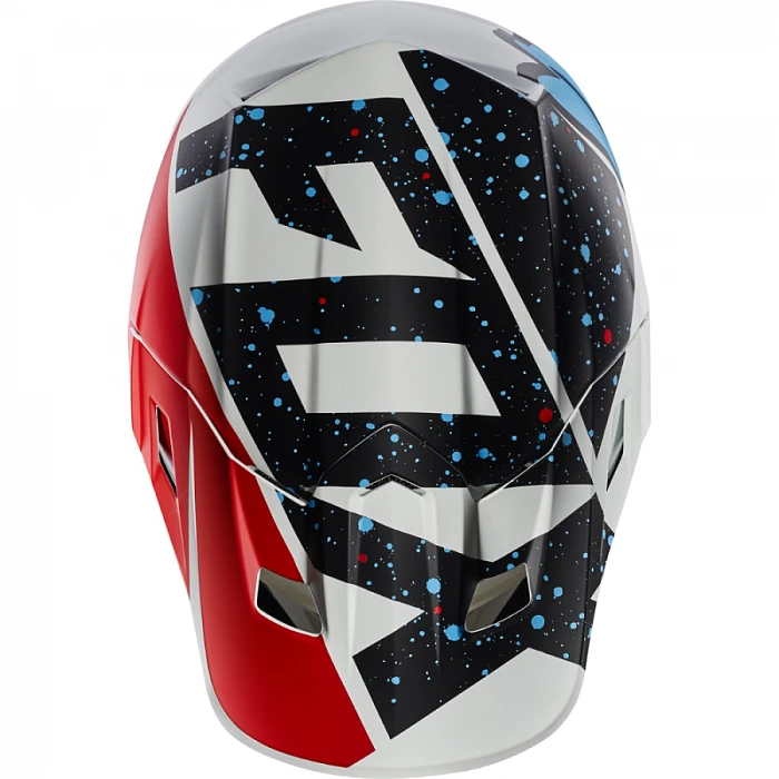 Fox Racing V2 Nirv шлем кроссовый, бело-черно-красный