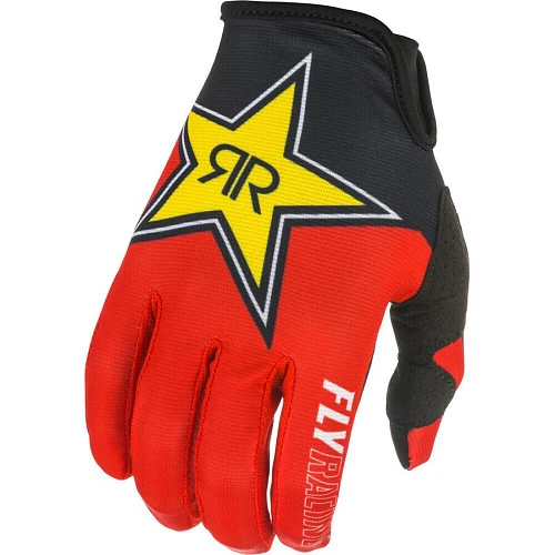 Fly Racing Lite Rockstar 2021 мотоперчатки, черно-желто-красный