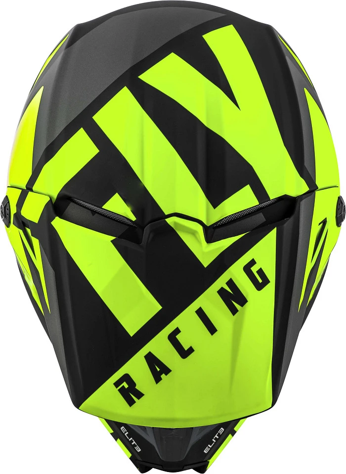 Fly Racing Elite Vigilant шлем кроссовый подростковый, салатово-черный