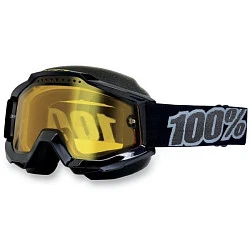 100% Accuri Snow Black Tornado / Yellow Vented Dual Lens мотоочки