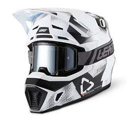 Leatt Kit Moto 7.5 V27 Camo Black/White шлем кроссовый + Velocity 4.5 мотоочки, черно-белый