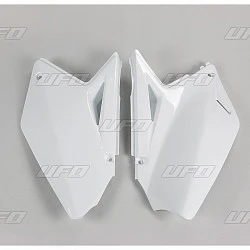 Ufo щиток бокового номера Suzuki RM-Z 250 07-09, белый (SU04902)