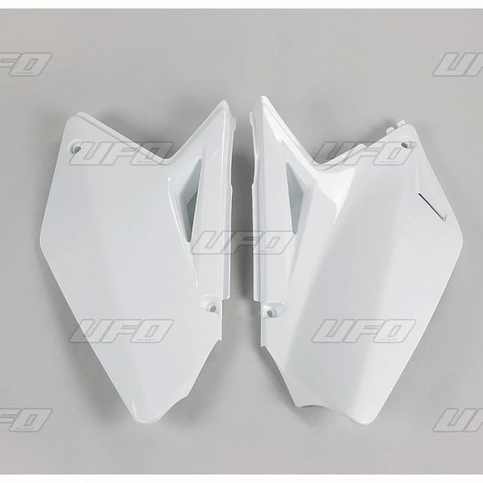 Ufo щиток бокового номера Suzuki RM-Z 250 07-09, белый (SU04902)