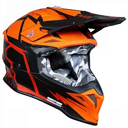 Just1 J39 Poseidon Fluo Orange Red Black шлем кроссовый