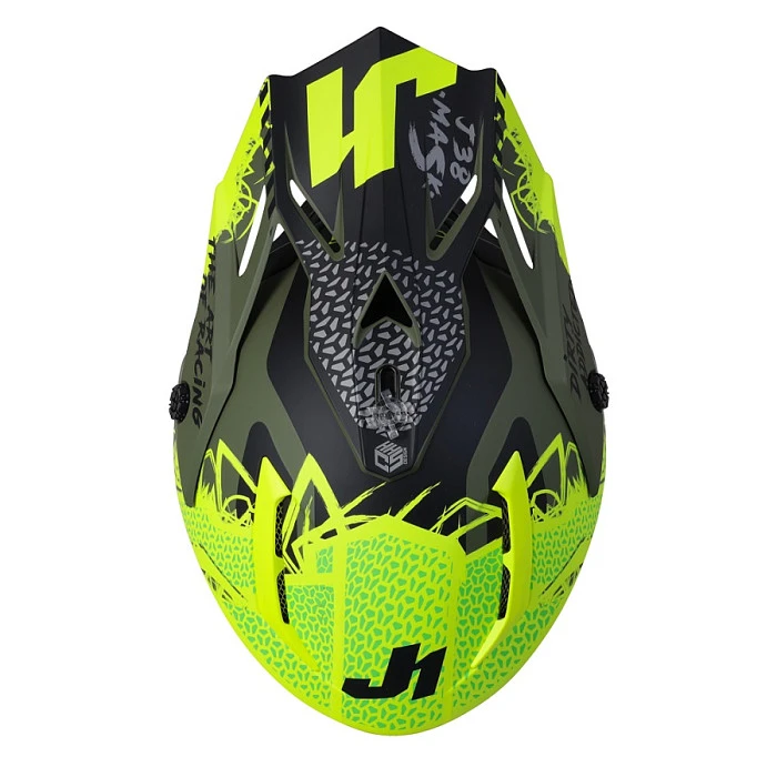 Just1 J38 Mask шлем кроссовый, желто-черный-хаки