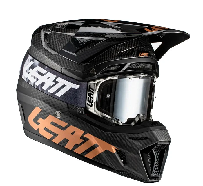 Leatt Kit Moto 9.5 Carbon V21 Black шлем кроссовый + Velocity 6.5 мотоочки