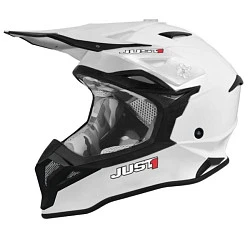 Just1 J39 Solid шлем кроссовый, белый глянцевый
