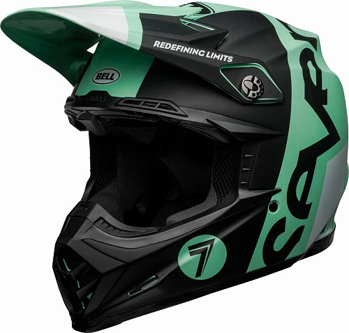 Bell Moto-9 Flex Seven Galaxy Matte Black/Mint/White шлем кроссовый