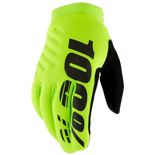 100% Brisker Youth Fluo Yellow/Black мотоперчатки подростковые, желто-черный