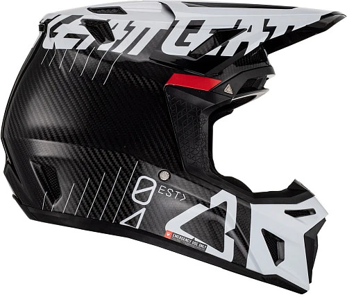 Leatt Kit Moto 9.5 Carbon V24 White шлем кроссовый + Velocity 6.5 мотоочки, белый
