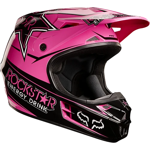 Fox Racing V1 Rockstar шлем кроссовый, розово-черный