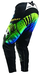 Thor Core Pro Circuit мотоштаны, черно-бело-зеленый