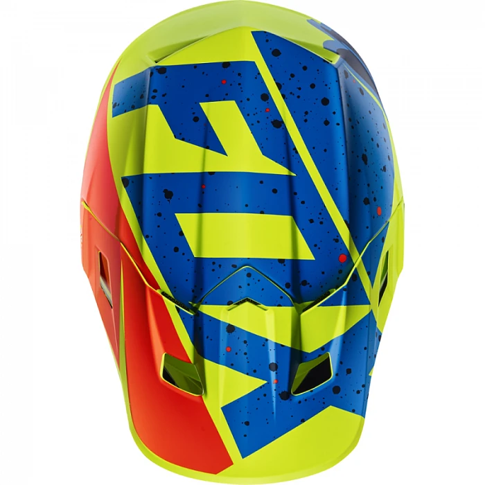 Fox Racing V2 Nirv шлем кроссовый, желто-синий