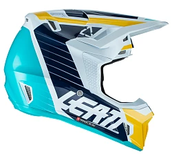 Leatt Kit Moto 7.5 V22 Aqua шлем кроссовый + Velocity 4.5 мотоочки