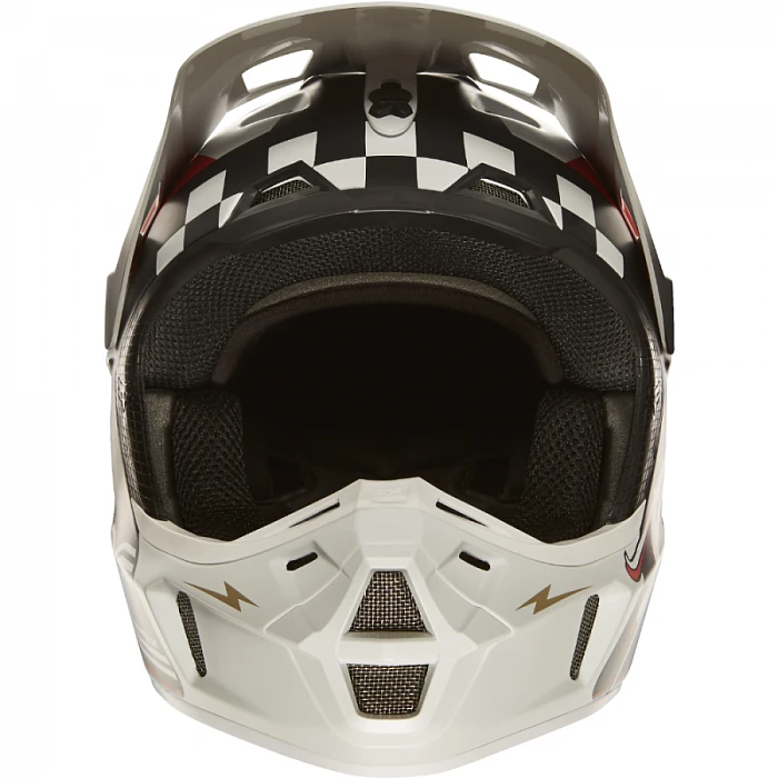 Fox Racing V2 Rohr Black шлем кроссовый, черно-бело-бронзовый