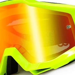 100% Accuri Fluo Yellow Red Mirror Lens мотоочки