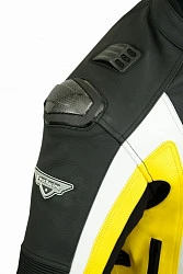 First Mach-2 YEL кожаная мотокуртка с защитой, черно-желтый