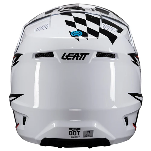 Leatt Kit Moto 3.5 Jr V25 White шлем подростковый + Vizion 2.5s мотоочки, белый
