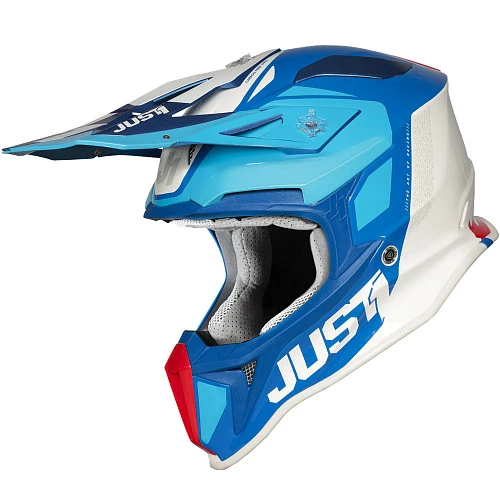 Just1 J18 Pulsar шлем кроссовый, сине-красно-белый