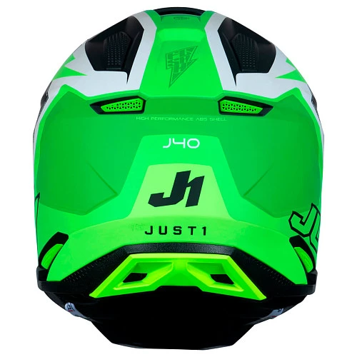 Just1 J40 Flash Fluo Green White Black шлем кроссовый, зелено-бело-черный