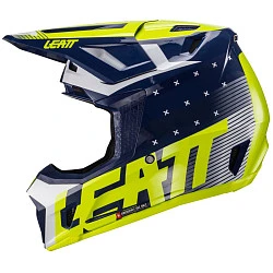 Leatt Kit Moto 7.5 V24 Blue шлем кроссовый + Velocity 4.5 мотоочки