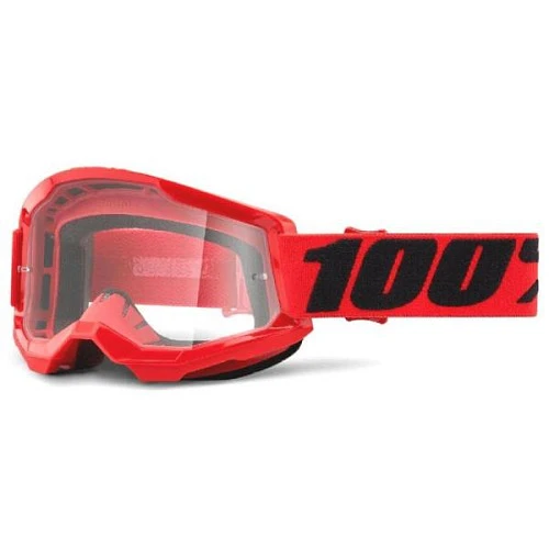 100% Strata 2 Youth Red / Clear Lens мотоочки подростковые