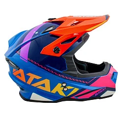 Ataki JK801 Valor шлем кроссовый, сине-оранжево-розовый