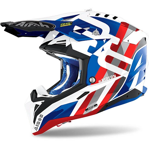Airoh Aviator 3 Rainbow Blue/Red шлем внедорожный, сине-красный