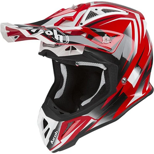 Airoh Aviator 2.3 шлем внедорожный, красно-бело-черный