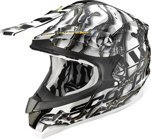 Scorpion VX-15 Air Oil шлем кроссовый, черно-белый