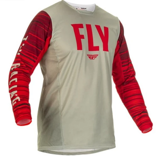 Fly Racing Kinetic Wave джерси, серо-красный