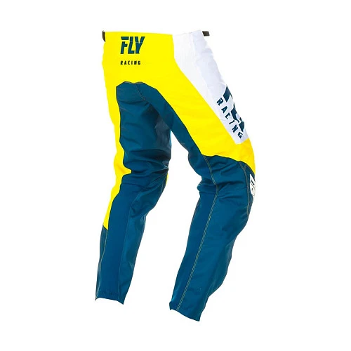 Fly Racing F-16 2019 мотоштаны подростковые, желто-бело-синий