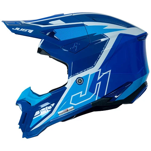 Just1 J40 Flash White Blue шлем кроссовый, бело-синий