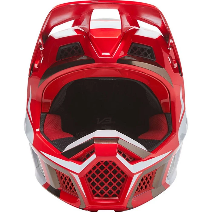 Fox Racing V3 RS 2022 Mirer Flow Red шлем кроссовый