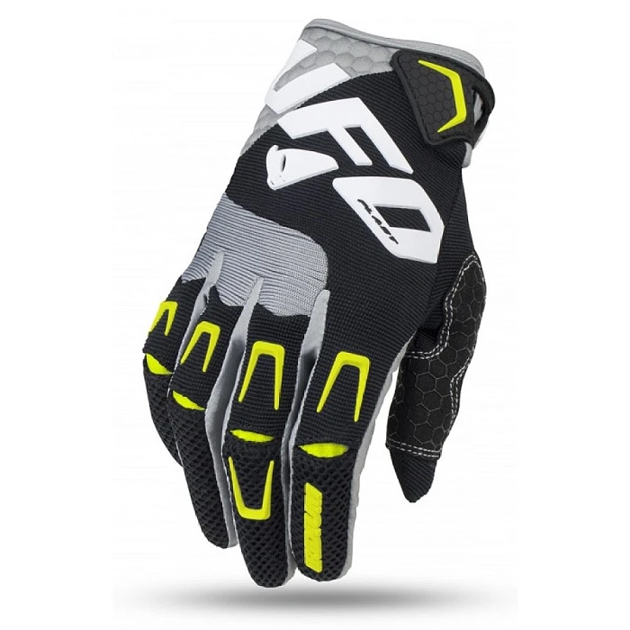 UFO Iridium Black/Neon Yellow мотоперчатки