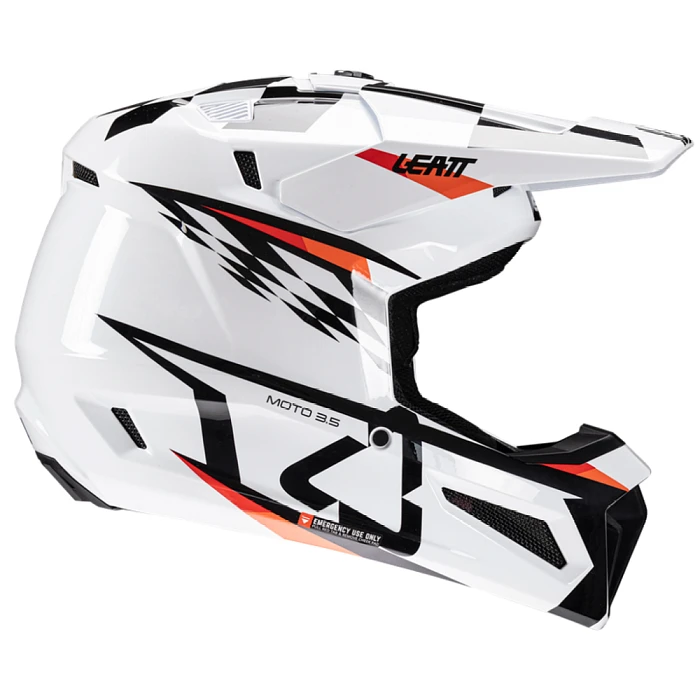 Leatt Kit Moto 3.5 V25 White шлем кроссовый + Vizion 3.5 мотоочки, белый