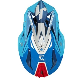 Just1 J18 Pulsar шлем кроссовый, сине-красно-белый