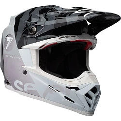 Bell Moto-9 Flex Seven Zone Gloss Black White Chrome шлем кроссовый